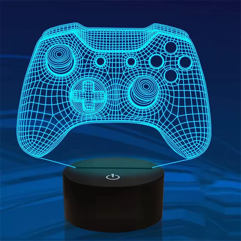 Do Not Disturb Gamer at Work Night Light 16 Colors Changing Gamepad 3D Illusion Lamp for Playstation4 for Men Teenagers and Kids