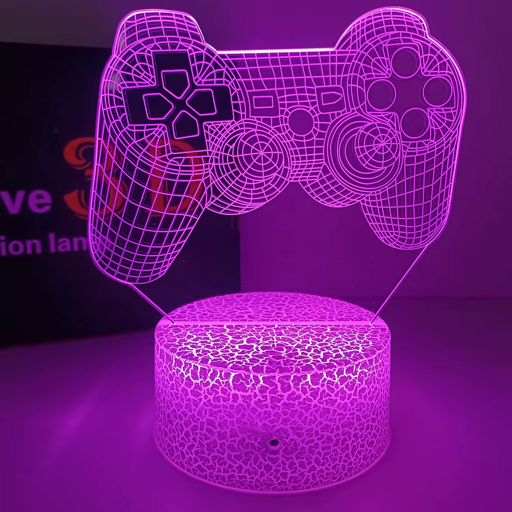 Do Not Disturb Gamer at Work Night Light 16 Colors Changing Gamepad 3D Illusion Lamp for Playstation4 for Men Teenagers and Kids