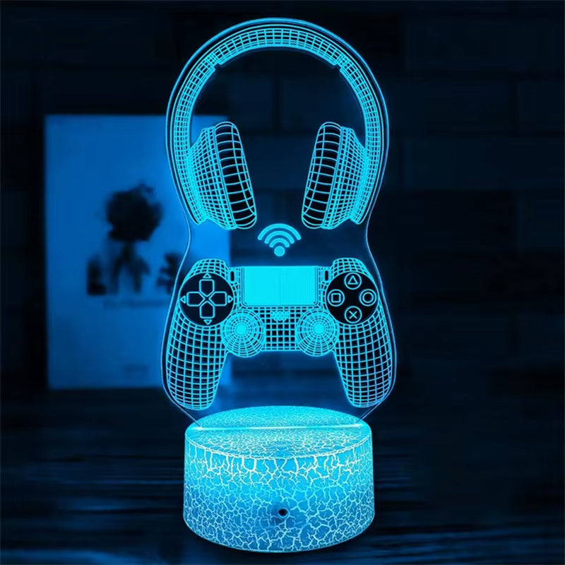 Do Not Disturb Gamer at Work Night Light 16 Colors Changing Gamepad 3D Illusion Lamp for Playstation4 for Men Teenagers and Kids