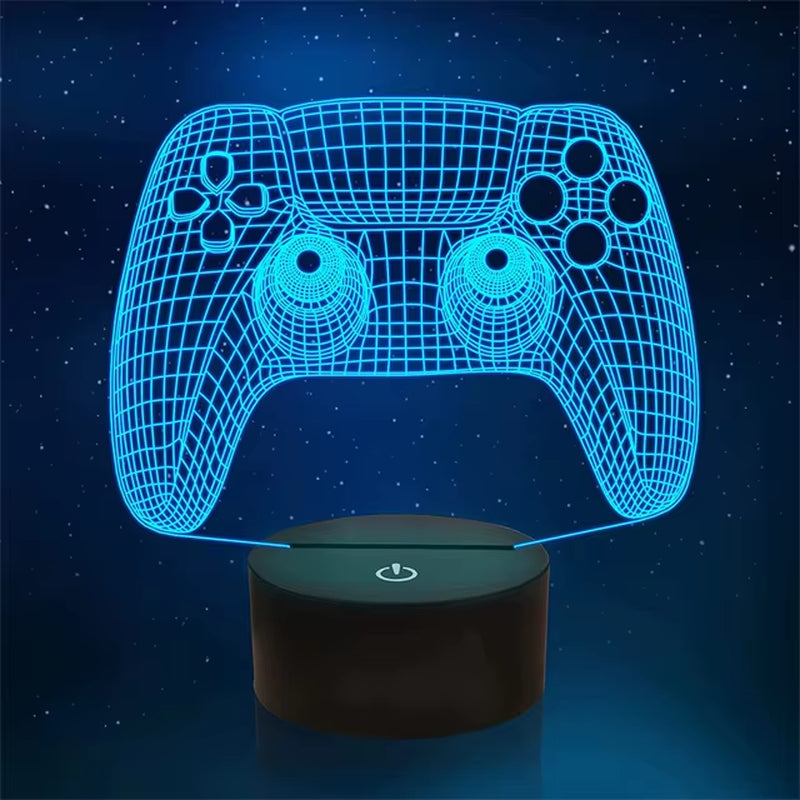Do Not Disturb Gamer at Work Night Light 16 Colors Changing Gamepad 3D Illusion Lamp for Playstation4 for Men Teenagers and Kids