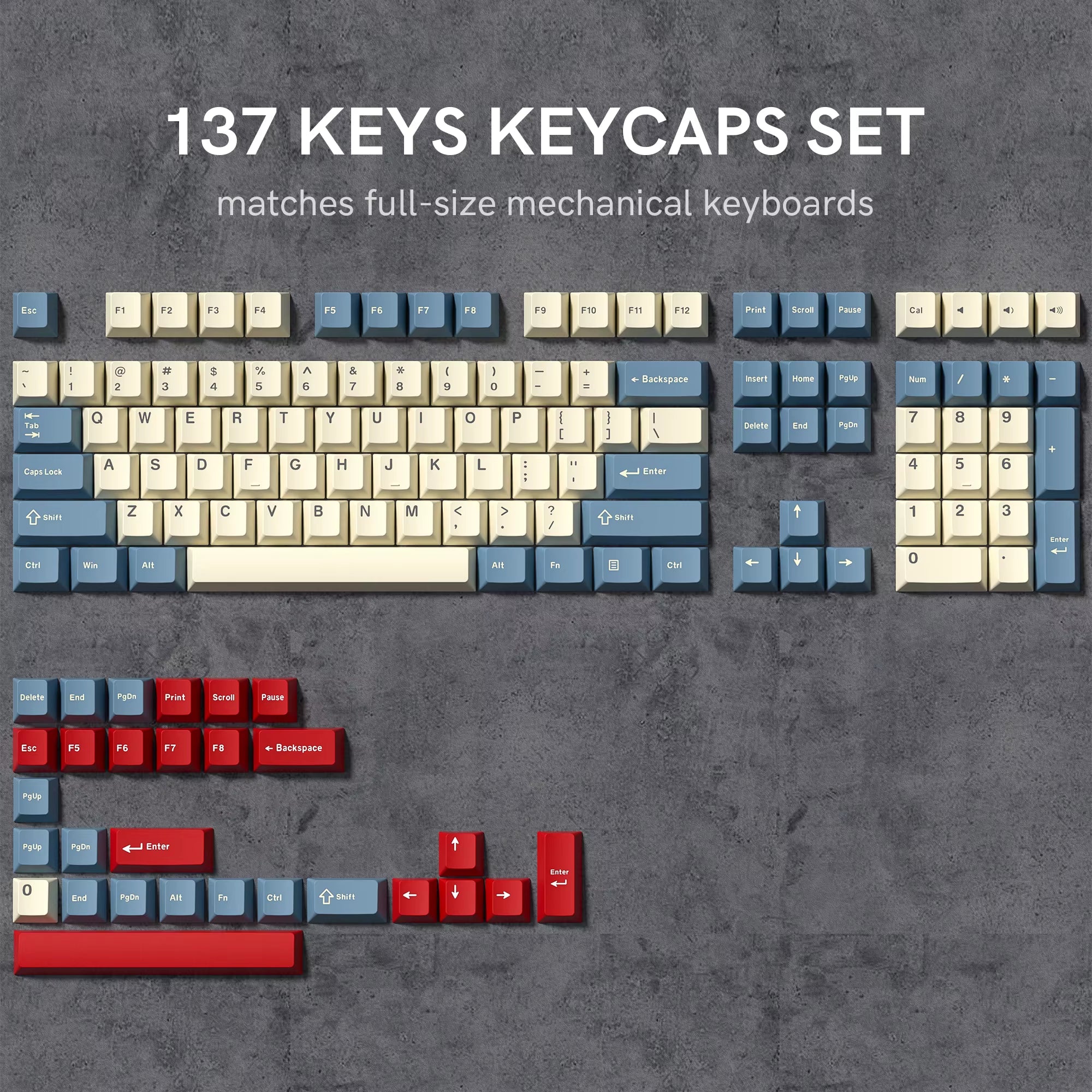 138 Keys Retro Brown Gray PBT Keycap Double Shot Cherry Profile Key Caps for Cherry MX Switches Mechanical Gamer Keyboard