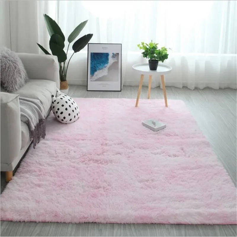 Fluffy Plush Carpet for Modern Home Living Room Sofa Area Rug Silky Soft Crawling Mat Children Bedroom Large Carpet Light Gray
