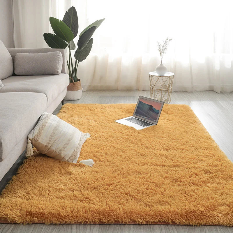 Fluffy Plush Carpet for Modern Home Living Room Sofa Area Rug Silky Soft Crawling Mat Children Bedroom Large Carpet Light Gray