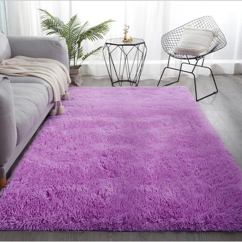 Fluffy Plush Carpet for Modern Home Living Room Sofa Area Rug Silky Soft Crawling Mat Children Bedroom Large Carpet Light Gray