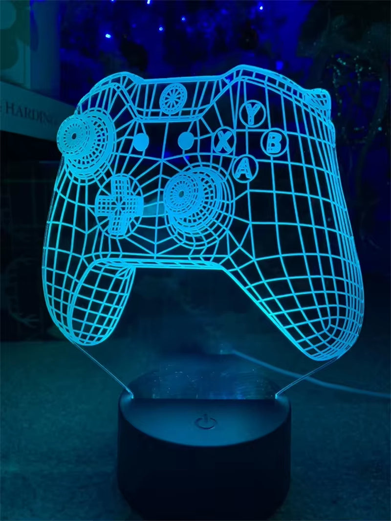 Do Not Disturb Gamer at Work Night Light 16 Colors Changing Gamepad 3D Illusion Lamp for Playstation4 for Men Teenagers and Kids