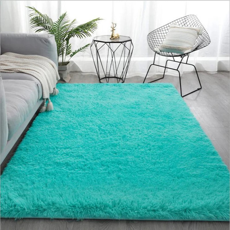 Fluffy Plush Carpet for Modern Home Living Room Sofa Area Rug Silky Soft Crawling Mat Children Bedroom Large Carpet Light Gray