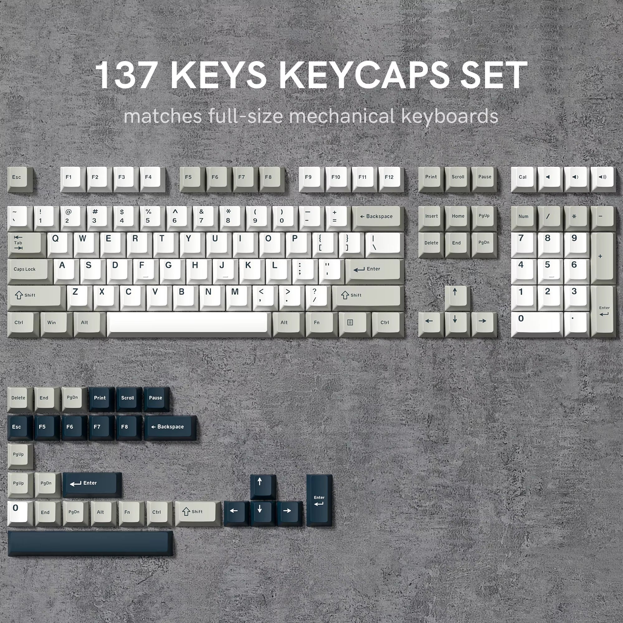 138 Keys Retro Brown Gray PBT Keycap Double Shot Cherry Profile Key Caps for Cherry MX Switches Mechanical Gamer Keyboard