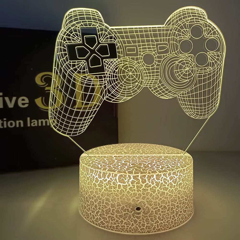 Do Not Disturb Gamer at Work Night Light 16 Colors Changing Gamepad 3D Illusion Lamp for Playstation4 for Men Teenagers and Kids