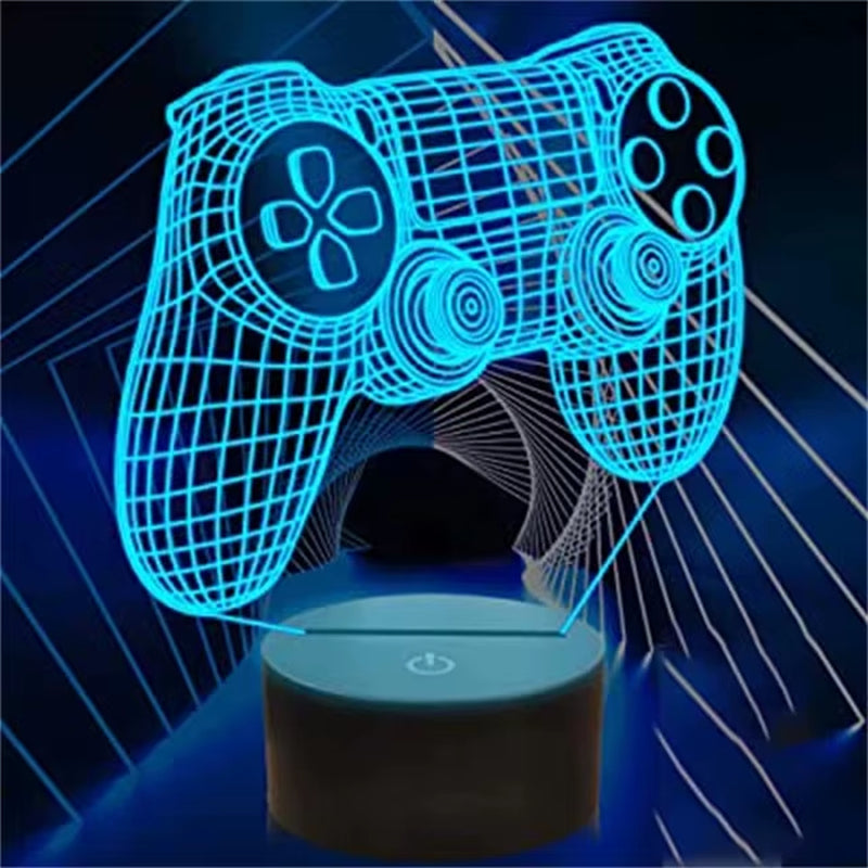 Do Not Disturb Gamer at Work Night Light 16 Colors Changing Gamepad 3D Illusion Lamp for Playstation4 for Men Teenagers and Kids