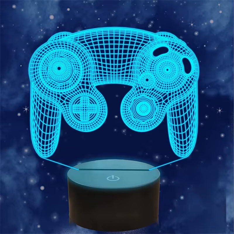 Do Not Disturb Gamer at Work Night Light 16 Colors Changing Gamepad 3D Illusion Lamp for Playstation4 for Men Teenagers and Kids