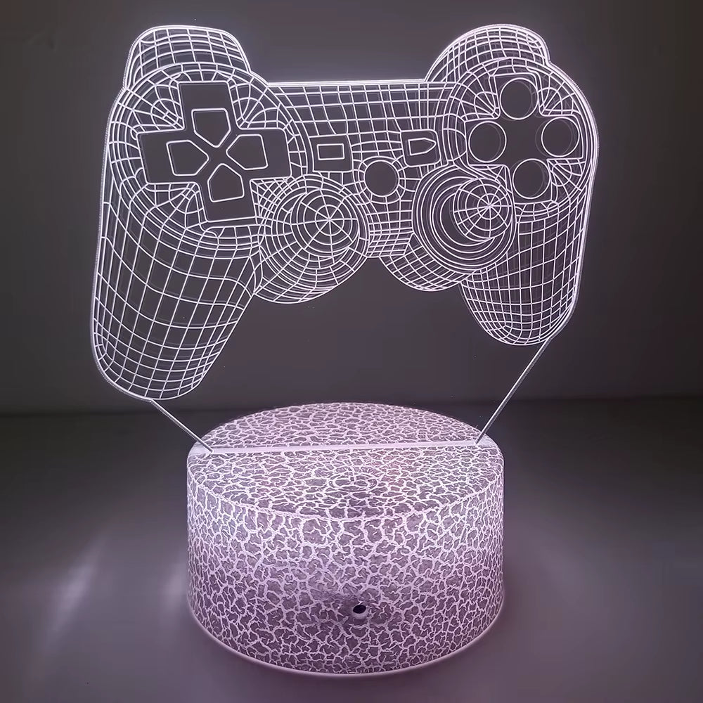 Do Not Disturb Gamer at Work Night Light 16 Colors Changing Gamepad 3D Illusion Lamp for Playstation4 for Men Teenagers and Kids