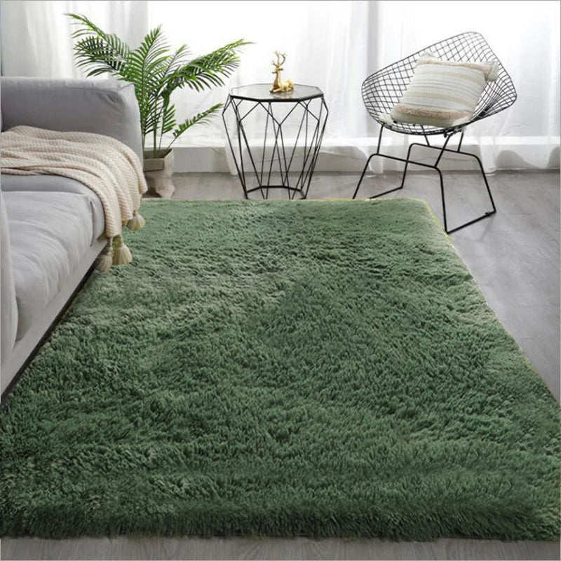 Fluffy Plush Carpet for Modern Home Living Room Sofa Area Rug Silky Soft Crawling Mat Children Bedroom Large Carpet Light Gray
