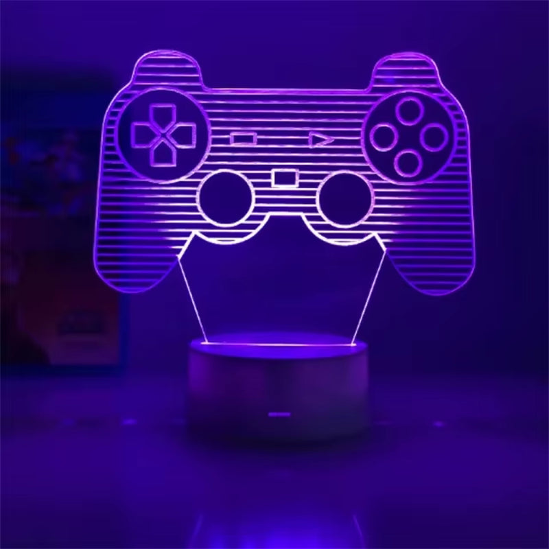 Do Not Disturb Gamer at Work Night Light 16 Colors Changing Gamepad 3D Illusion Lamp for Playstation4 for Men Teenagers and Kids