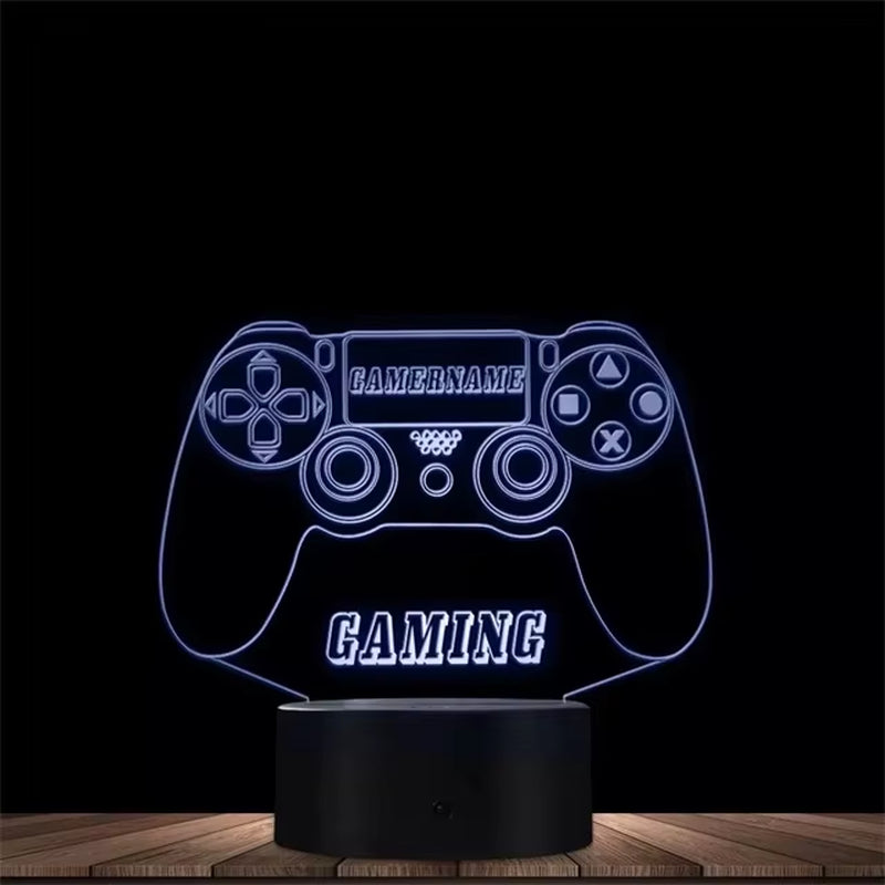 Do Not Disturb Gamer at Work Night Light 16 Colors Changing Gamepad 3D Illusion Lamp for Playstation4 for Men Teenagers and Kids