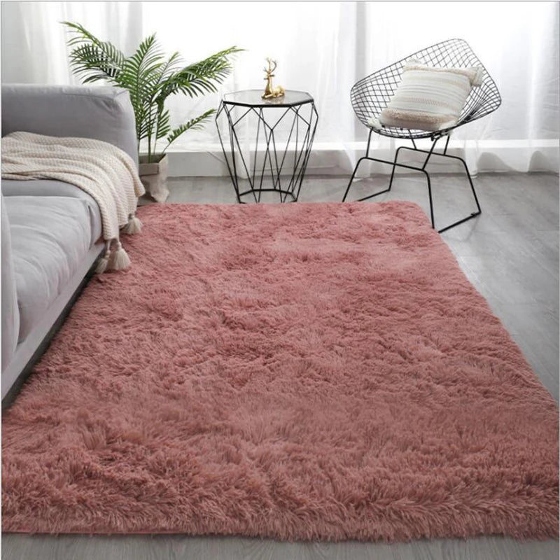 Fluffy Plush Carpet for Modern Home Living Room Sofa Area Rug Silky Soft Crawling Mat Children Bedroom Large Carpet Light Gray