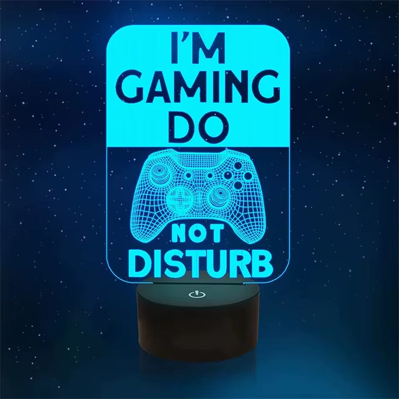 Do Not Disturb Gamer at Work Night Light 16 Colors Changing Gamepad 3D Illusion Lamp for Playstation4 for Men Teenagers and Kids